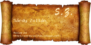 Sárdy Zoltán névjegykártya